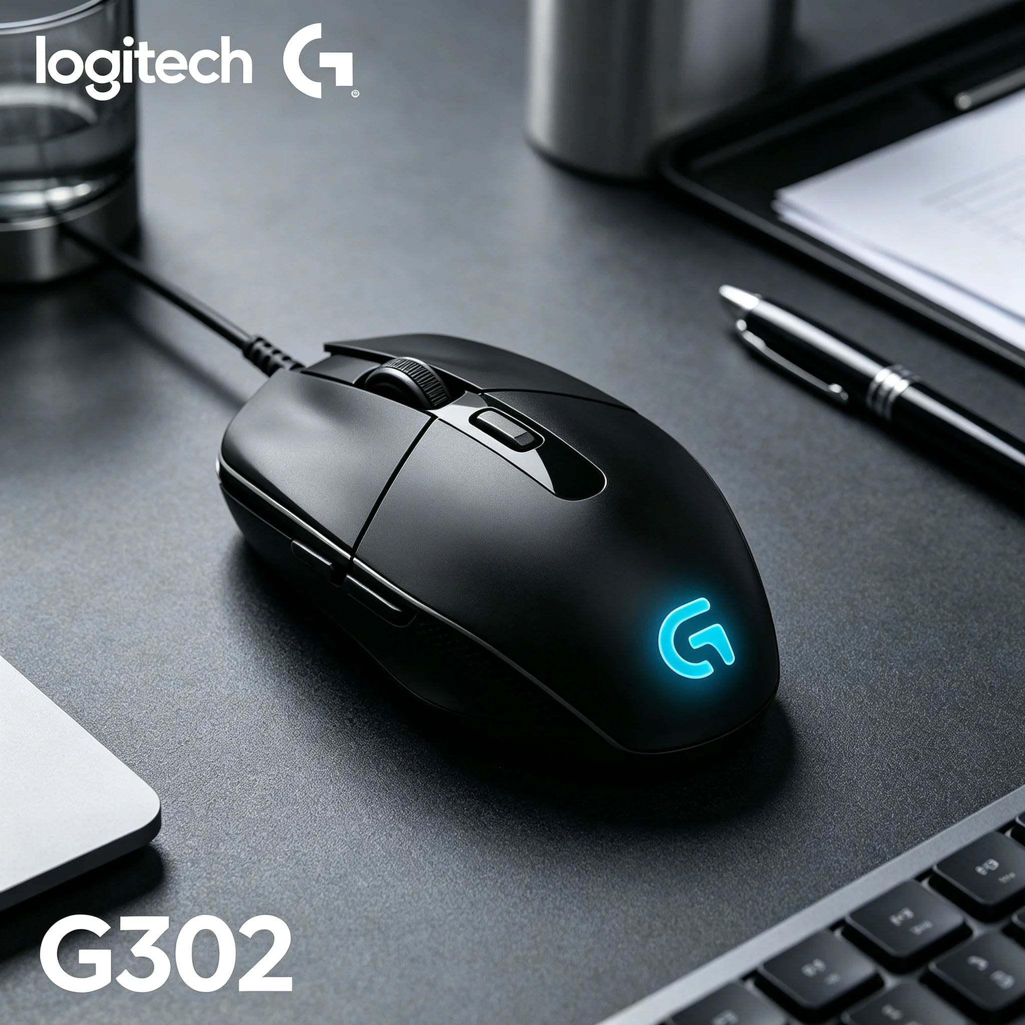 Logitech G302 Gaming Mouse Daedalus Prime Wired Esports Grade Mice 4000DPI 6 Macro Buttons for CS2 Valorant PUBG LOL PC Gamer