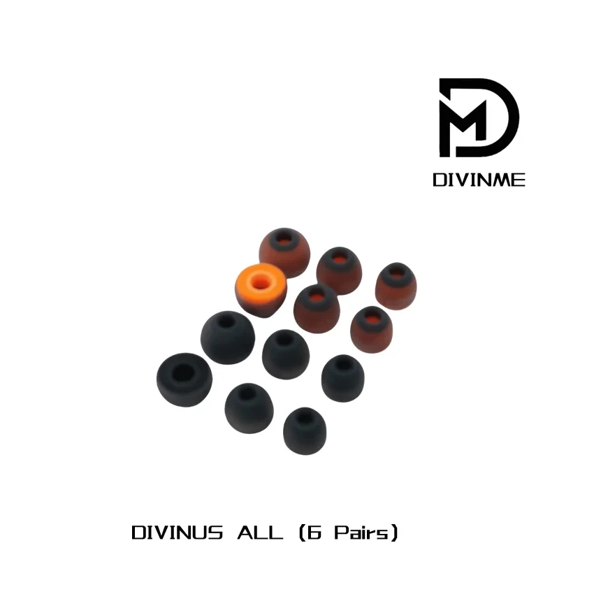 DIVINUS Velvet  Silicone For Size 3-5mm, Soft Deeply / DIVINME Velvet Silicone 4.5-6mm Deeper Lower Clearer Midrange Eartips