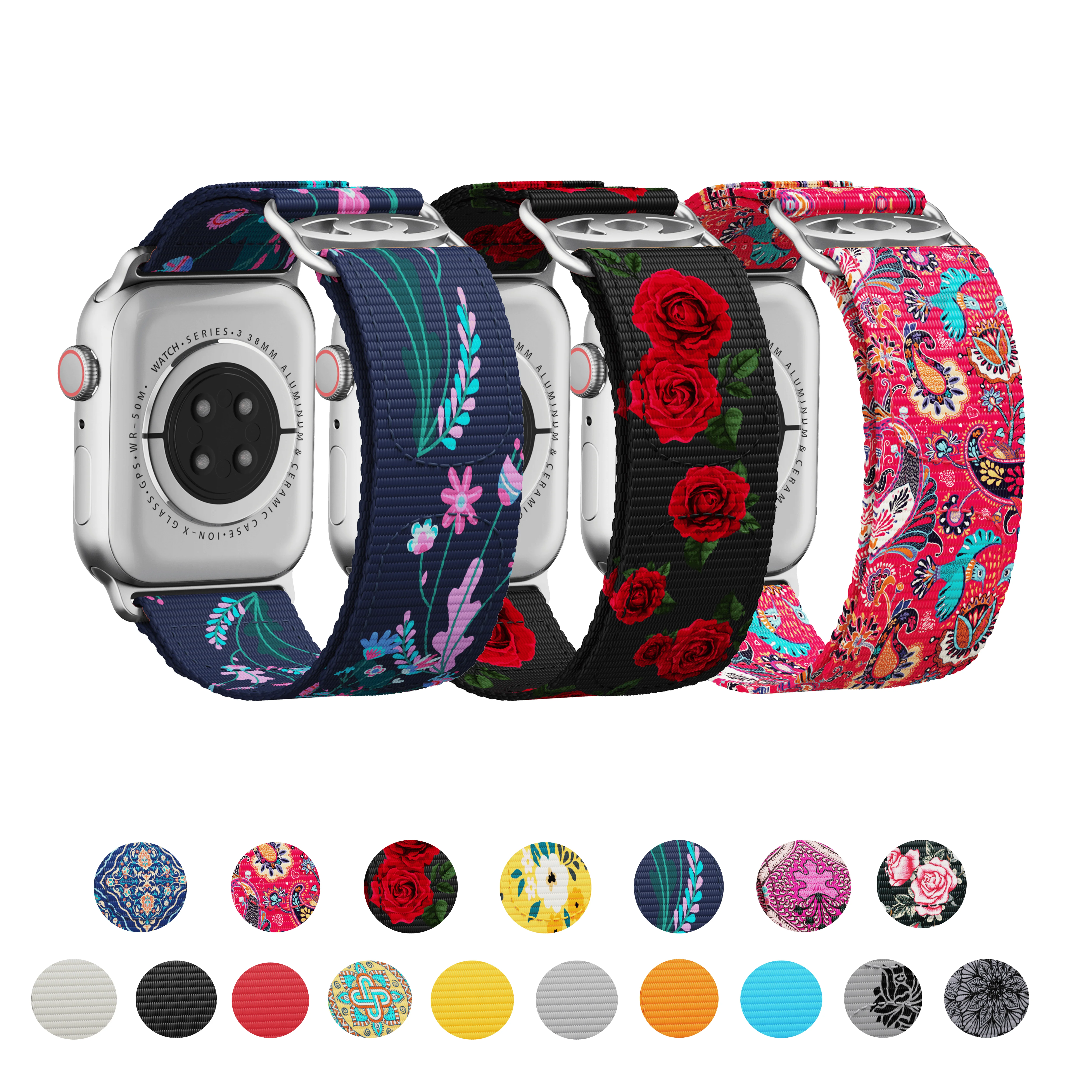 

Nylon Band For Apple watch 44MM 45MM 46MM 49MM 40MM 41MM Woman Multi Color Design Strap For Iwatch Series8 Ultra2 10 9 7 6 5 SE