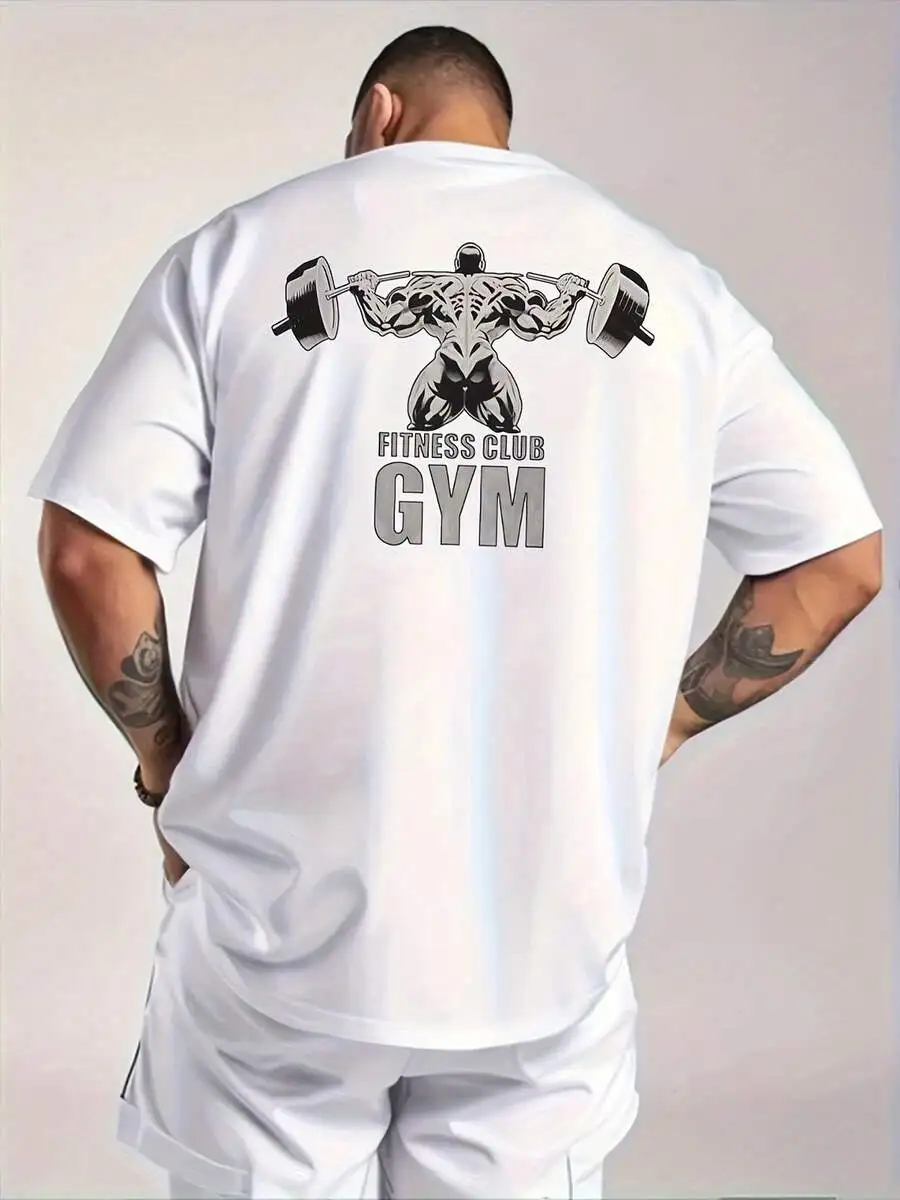 

Mens Cotton Gym T-Shirt With Muscle Graphic Print