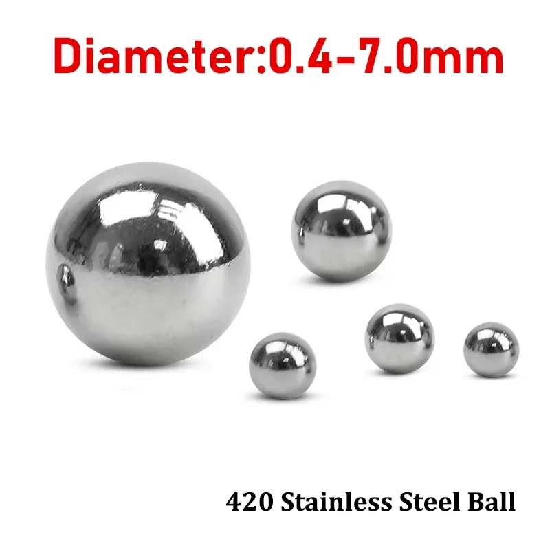 

SUS Precision Bearing Steel Small G100 420 Stainless Steel Solid Ball Dia 0.4-7.0mm Pellet Marbles Round Smooth Slides Ball
