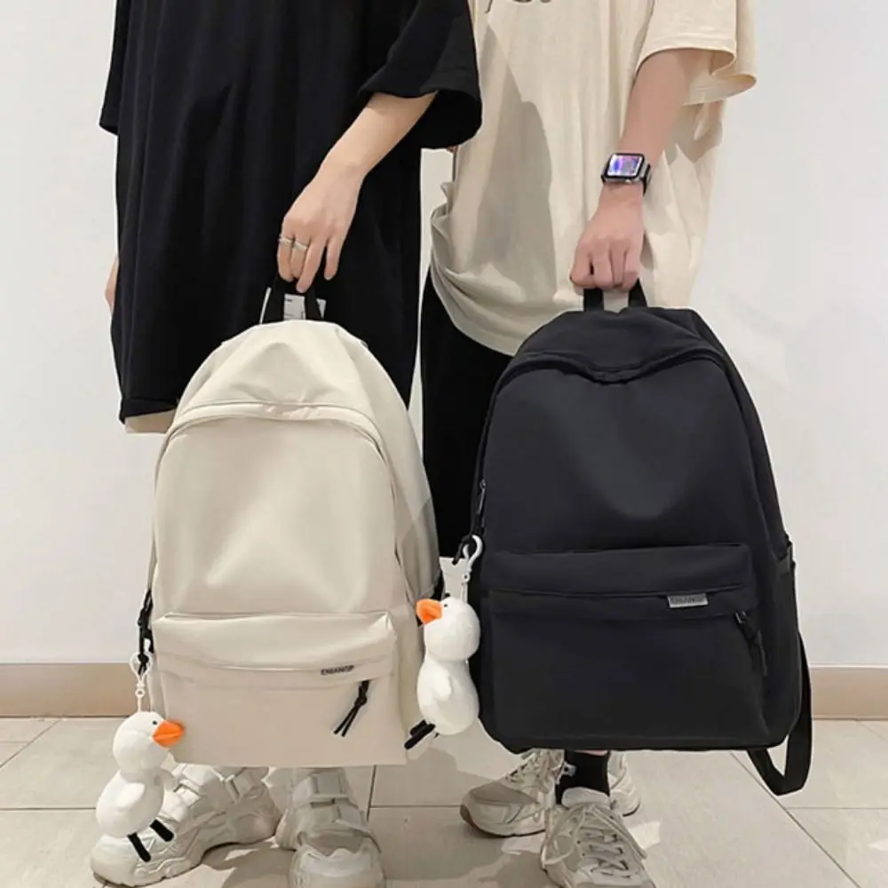 Mochila de gran capacidad de estilo japonés con colgante, mochila escolar para estudiantes con múltiples bolsillos, aspecto informal, bolsa de libros de nailon para adolescentes