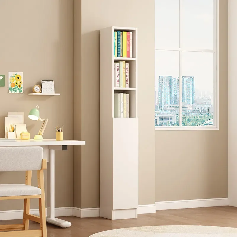 Narrow cabinet Solid wood bookshelf Shelf bookcase Super narrow corner gap Corner living room storage cabinet Household