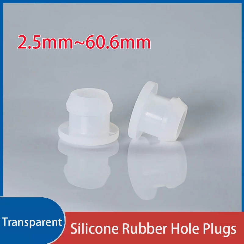 

1PCS 2.5mm~50.6mm Snap on Silicone Plugs High Temp Rubber Hole Caps Blanking End Seal Stopper Transparent