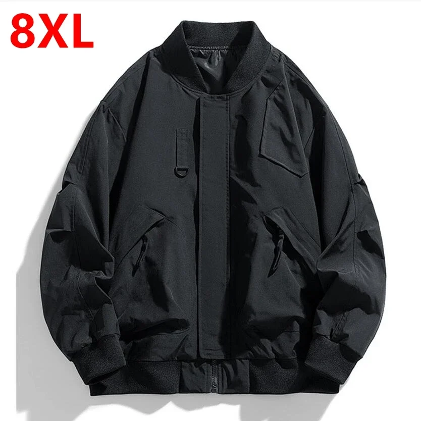 

Spring Autumn Plus Size Jacket Men's Pocket Loose Fashion Brand Coat 130kg 7XL Bomber Jacket 5XL 6XL Workwear Jacket