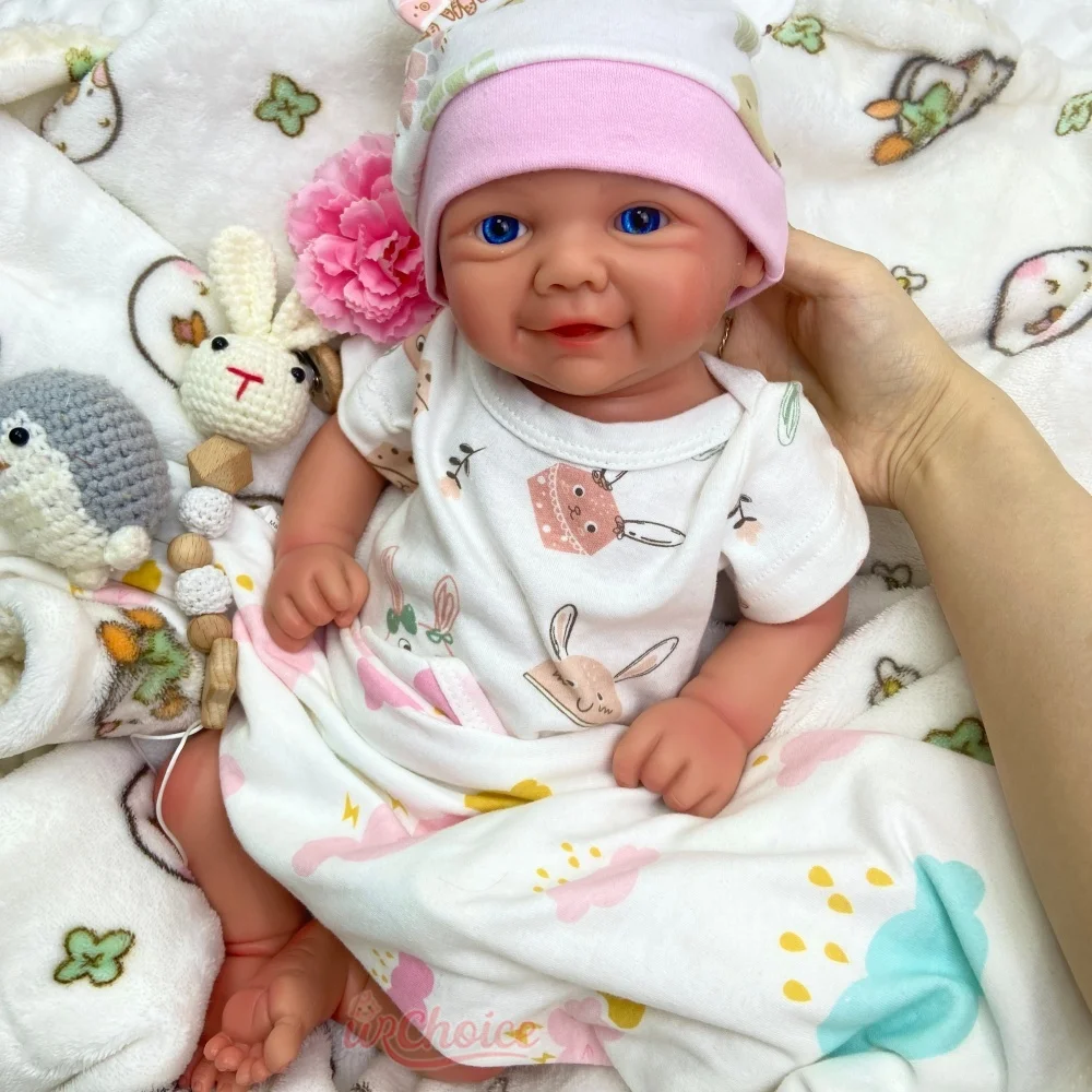 Handmade Painted 17Inch Silicone Reborn Doll Soft Washable Lifelike Detail Features Doll for Collector Christmas Gift
