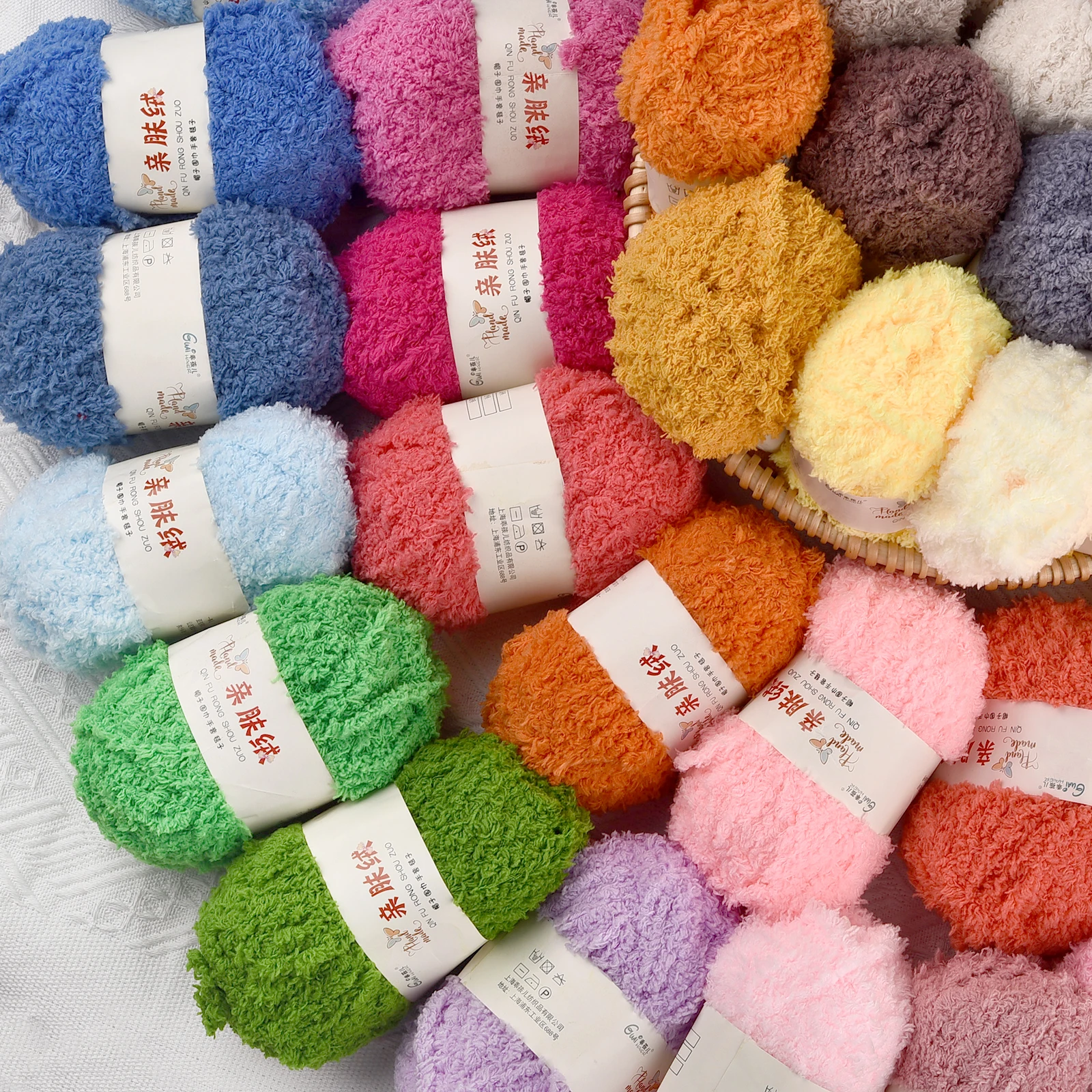 50g/Set Chenille Yarn Soft Thin Coral Velvet Towel Threads For Knitting Crochet Yarn Hand Knitting Crochet DIY Sweaters Dolls