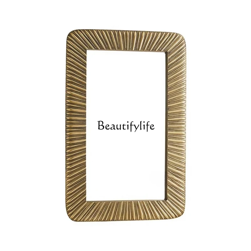 

European entrance decorative mirror wall-mounted, French bathroom bathroom mirror old