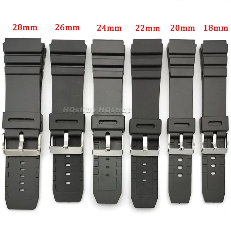 Silicone Strap for Casio 18mm 20mm 22mm 24mm 26mm 28mm Rubber Waterproof Watchband Students Electronic Sport Universal Wristband image 4