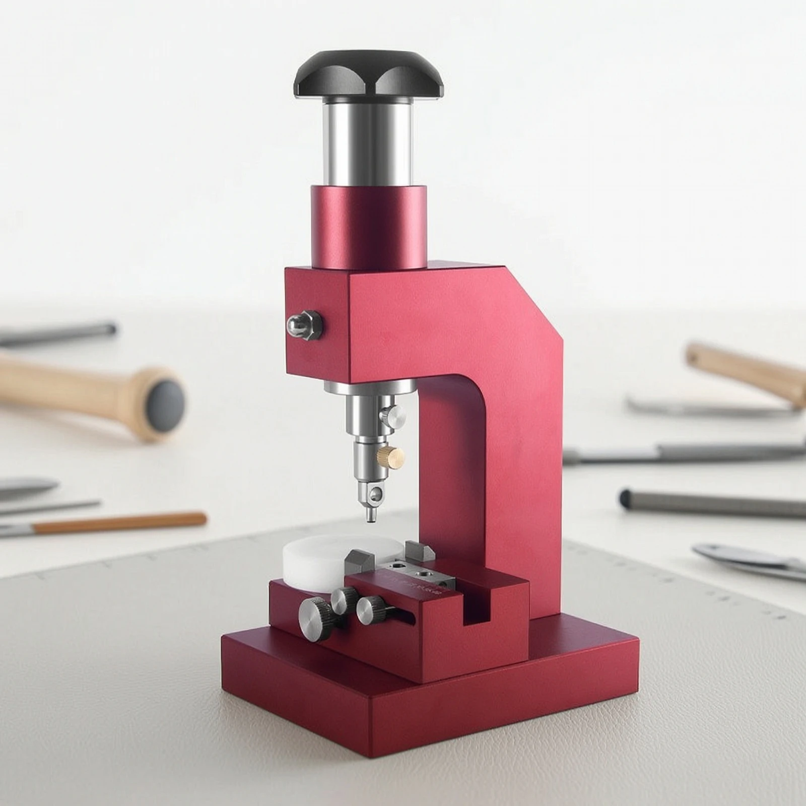 Manual Strap Punching Press Multifunction Watch Band Punch Tool Belt Hole Puncher with Bench-Top Base Universal Ergonomic