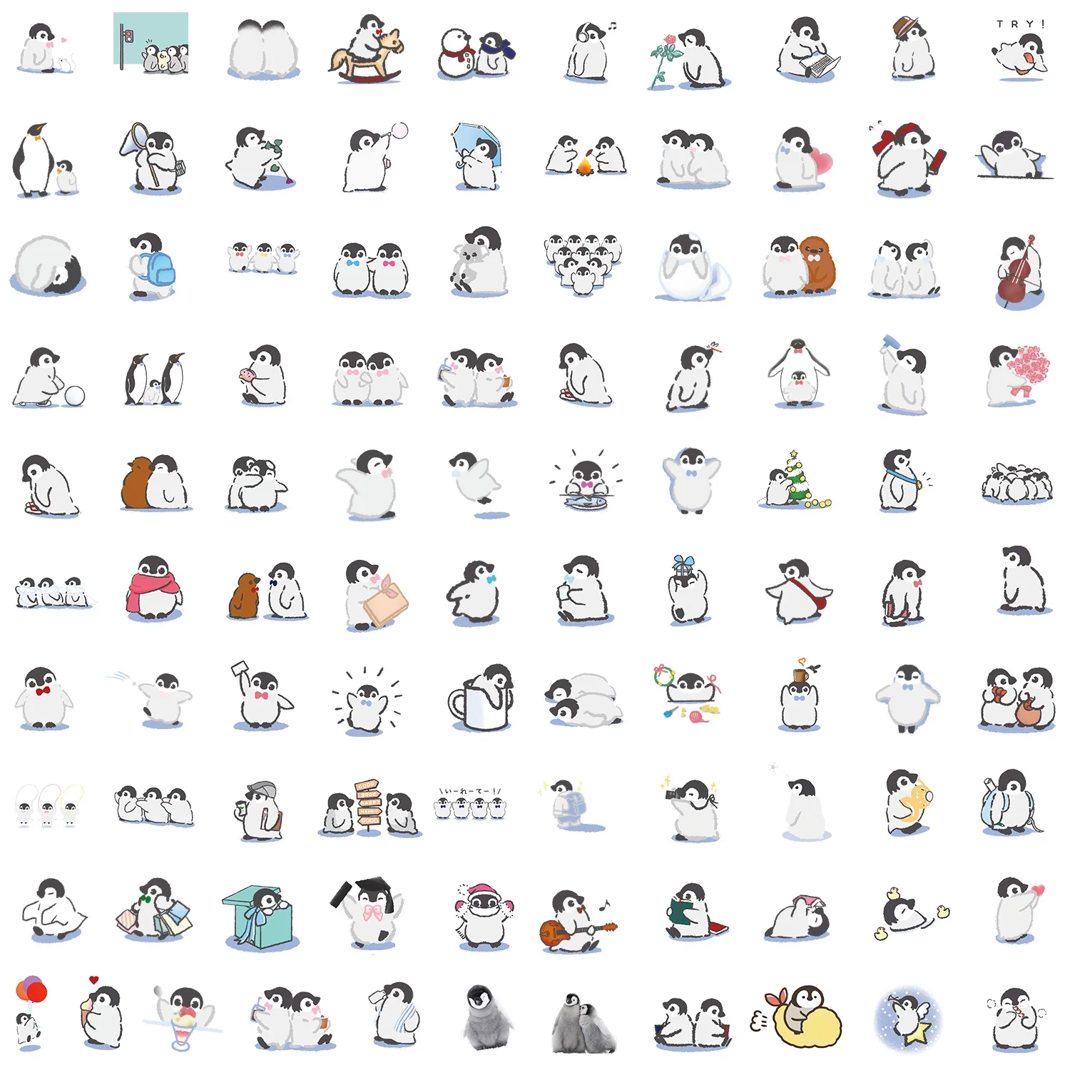 10/50 قطعة المائية البطريق خربش المدرسية كوب ماء دفتر الديكور الإبداعية القرطاسية ملصق مضاد للمياه لعبة أطفال #3