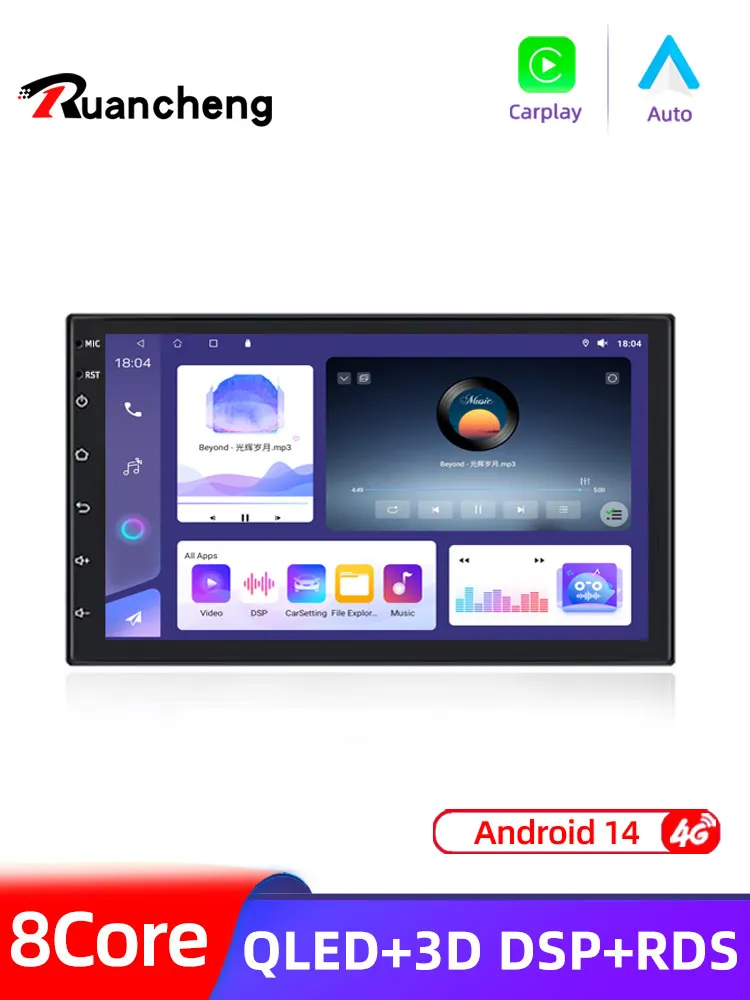 Ruancheng 8G 128G 2 Din Android 14 Autoradio GPS AI Carplay Auto Stereo Universele 7 "voor Volkswagen Nissan Hyundai Kia Toyota - afbeelding 2
