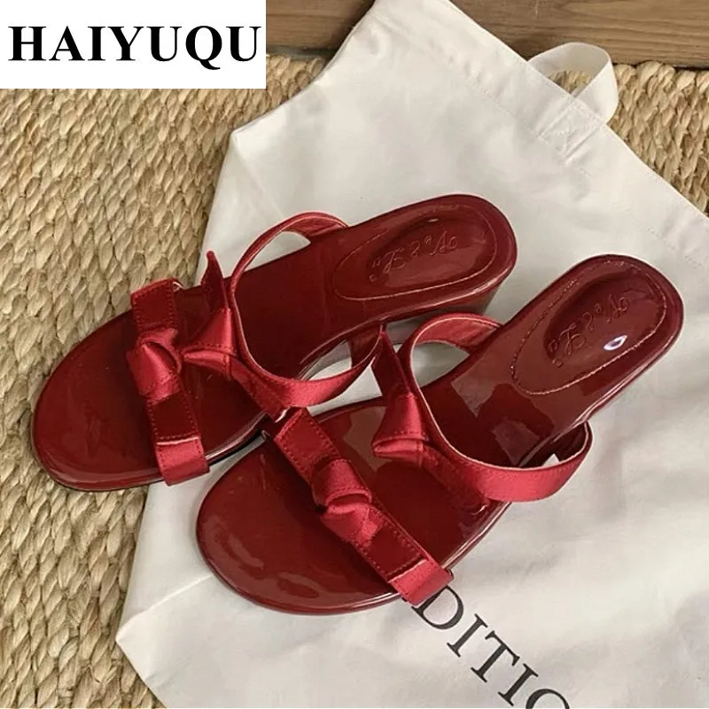 

Leopard Wedges Slippers Women Bow High Heels Sandals Woman Shoes2025 Summer Trend Dress Pumps Elegant Open Toe Zapatos De Mujer
