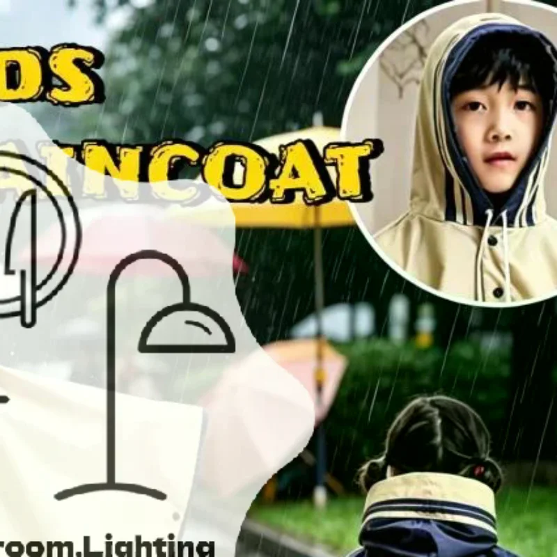 Kids Cape-style Poncho Raincoat Thickened Cloak With Backpack Compartment For Riding Bikes