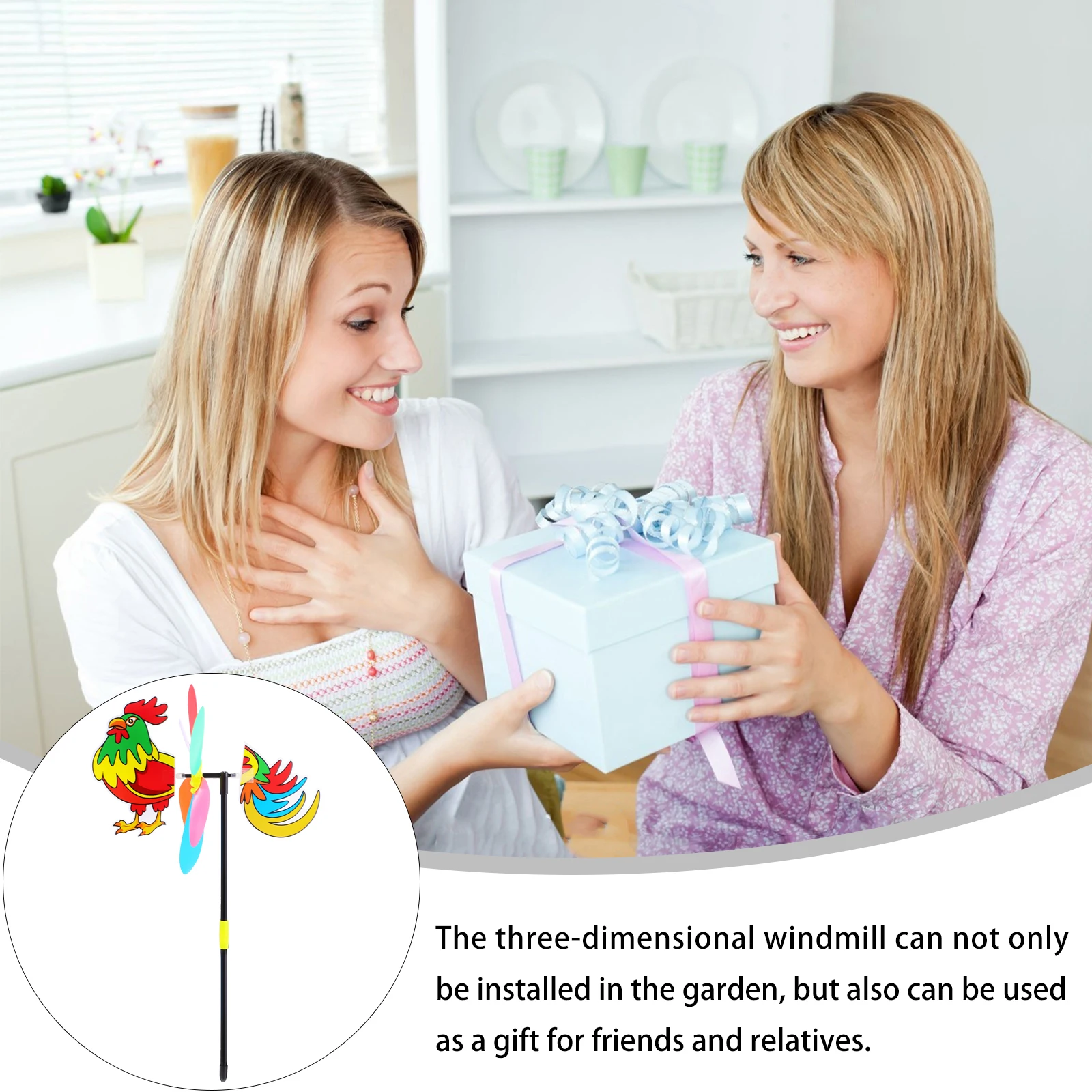 

3pcs Plastic Windmill Garden Decor Cartoon Animal Pinwheel Kids Toy Lightweight Portable Outdoor Lawn nament Bright Colors