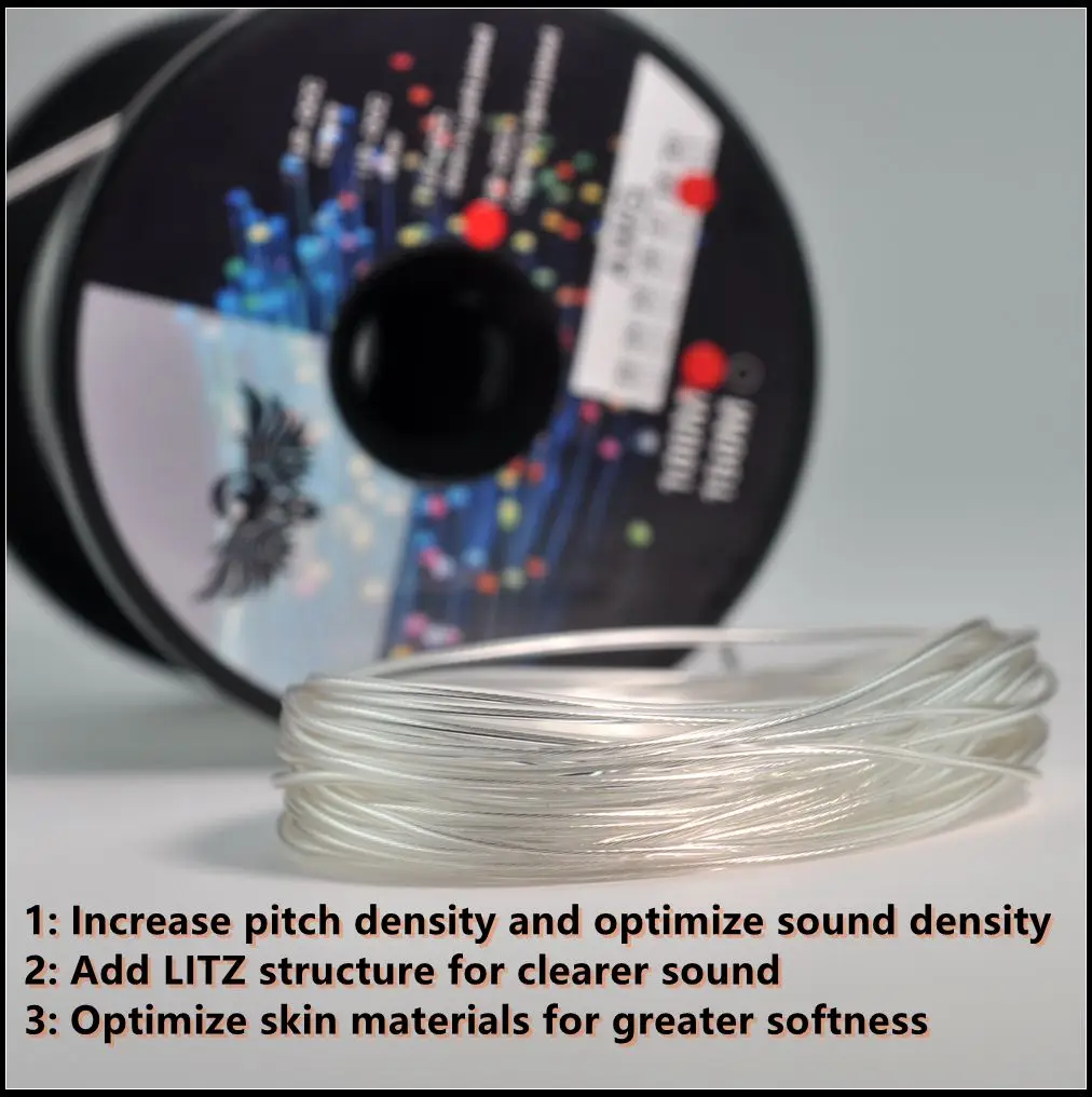 معيار النسر 1% ذهبي + 99% فضي نقي بدرجة حرارة منخفضة للغاية معالجة التجميد كابل ترقية جودة عالية MMCX #2