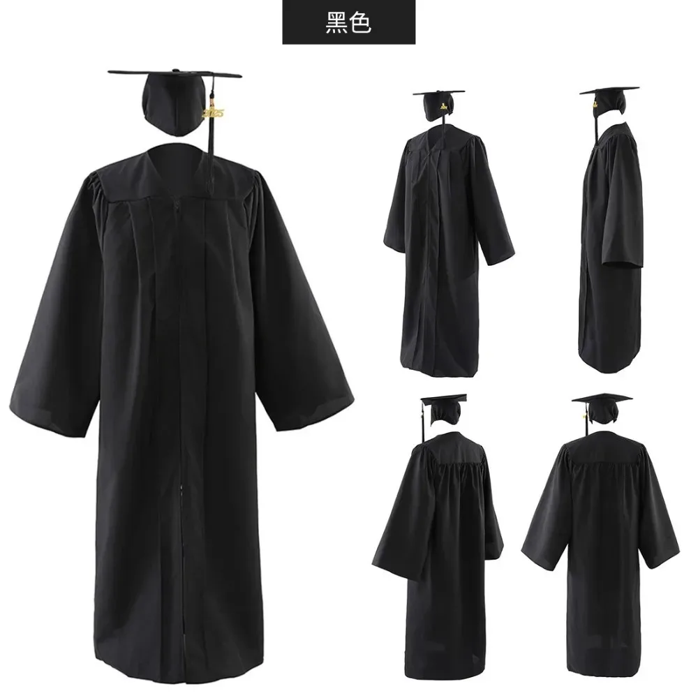 Graduation Gown Set Ccademic Cap & Gown for High School College, Unisex Degree Ceremony Dress with Tassel