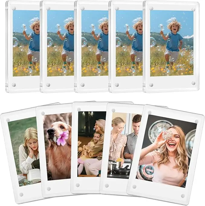 10/20/15/5Pack Acrylic Refrigerator Magnet Picture Frames,Mini Frames for Instant Photos,2.36x3.54Inch Magnetic Instax Frame
