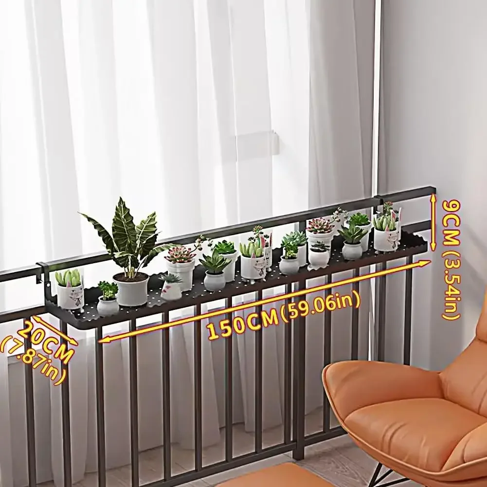 Fence Hanging Planters Balcony Railings Window Sills Rounded Corners Multi Color White 150 20 9cm