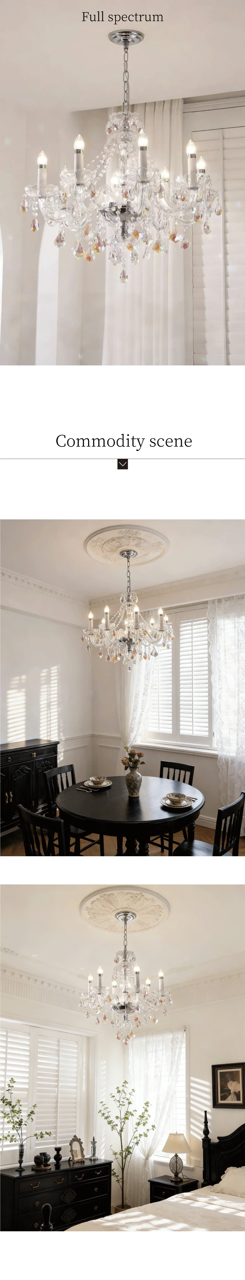 Europe K9 Crystal E14 Chandelier Living Room Candle Pendant