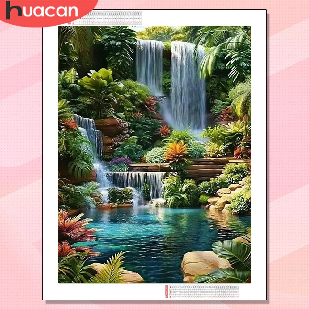 HUACAN Diamond Painting New Arrival Waterfall Landscape Diamond Mosaic Nature 5d Diy  Hobby Creative Full Kits  Wall Decor