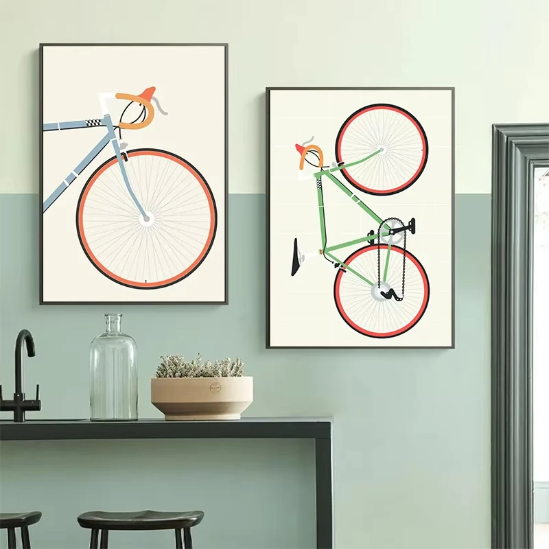 Minimalistisches Radsport-Wandkunst-Poster Radfahrer-Leinwanddruck Fahrrad Moderne Bilder für Wohnzimmer-Dekoration Fahrradliebhaber-Geschenk