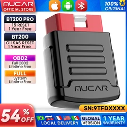 MUCAR-herramienta de diagnóstico de coche, escáner automotriz OBD2, lector de código automático, todos los sistemas, 1-10 piezas, BT200/BT200 PRO