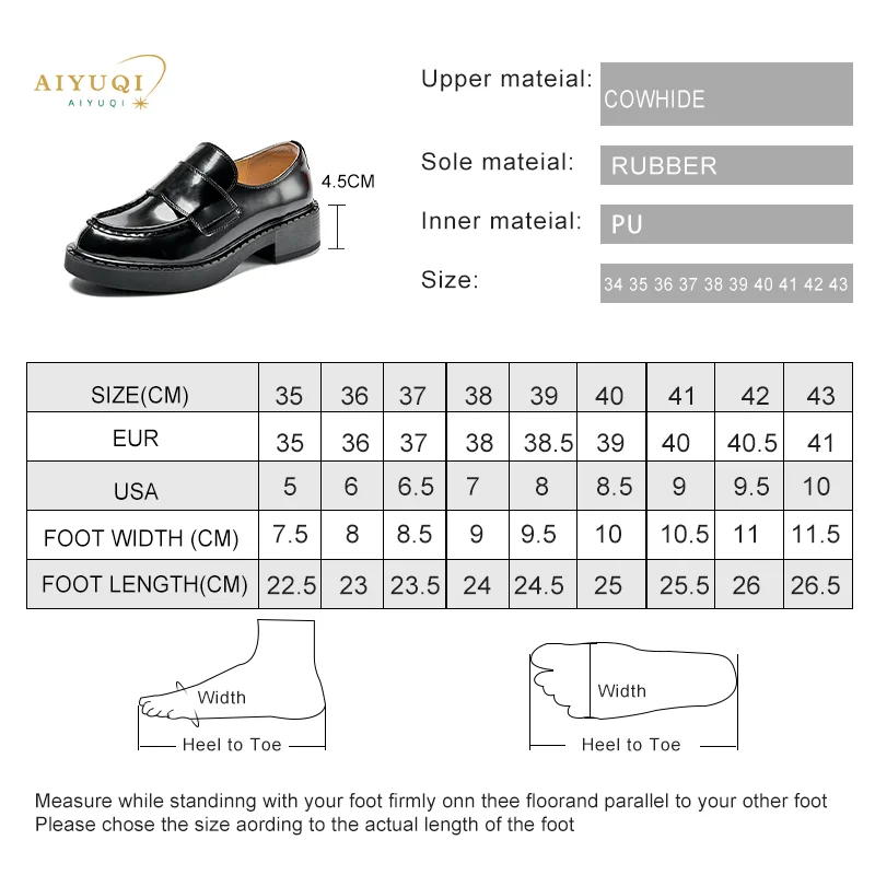 AIYUQI Loafers Women Genuine Leather Spring British Style Girls Shoes Slip on Casual Office Shoes For Ladies Students