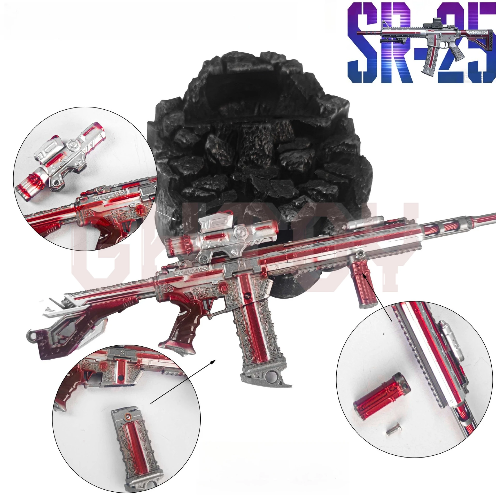 

25cm/9.84in Delta Force Game Peripherals SR-Rifle Weapons Model Desktop Display Ornaments Collection Birthday Gift for Girl Boys