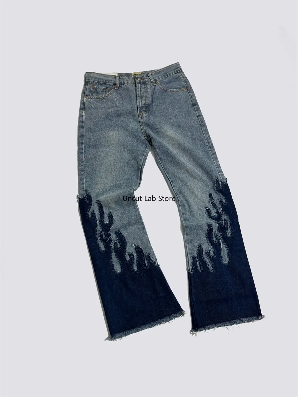 GALLERY DEPT splicing flame flared pants washing water old splicing American casual loose jeans