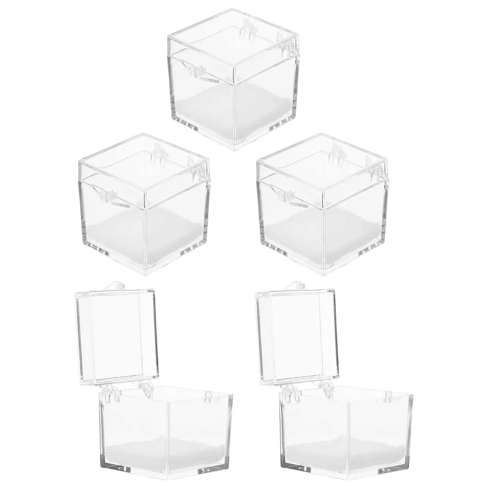 

5Pcs Mineral Specimen Boxes Clear Rock Collection Storage Display Case Transparent Plastic Stone Display Crystal Collection
