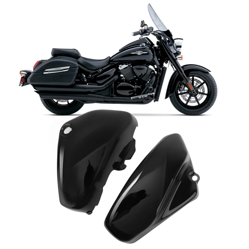 Motorcycle Left Right Black ABS Side Battery Fairing Protector Cover For Suzuki Boulevard Voluisa C50 VL400 VL800 2005-2017