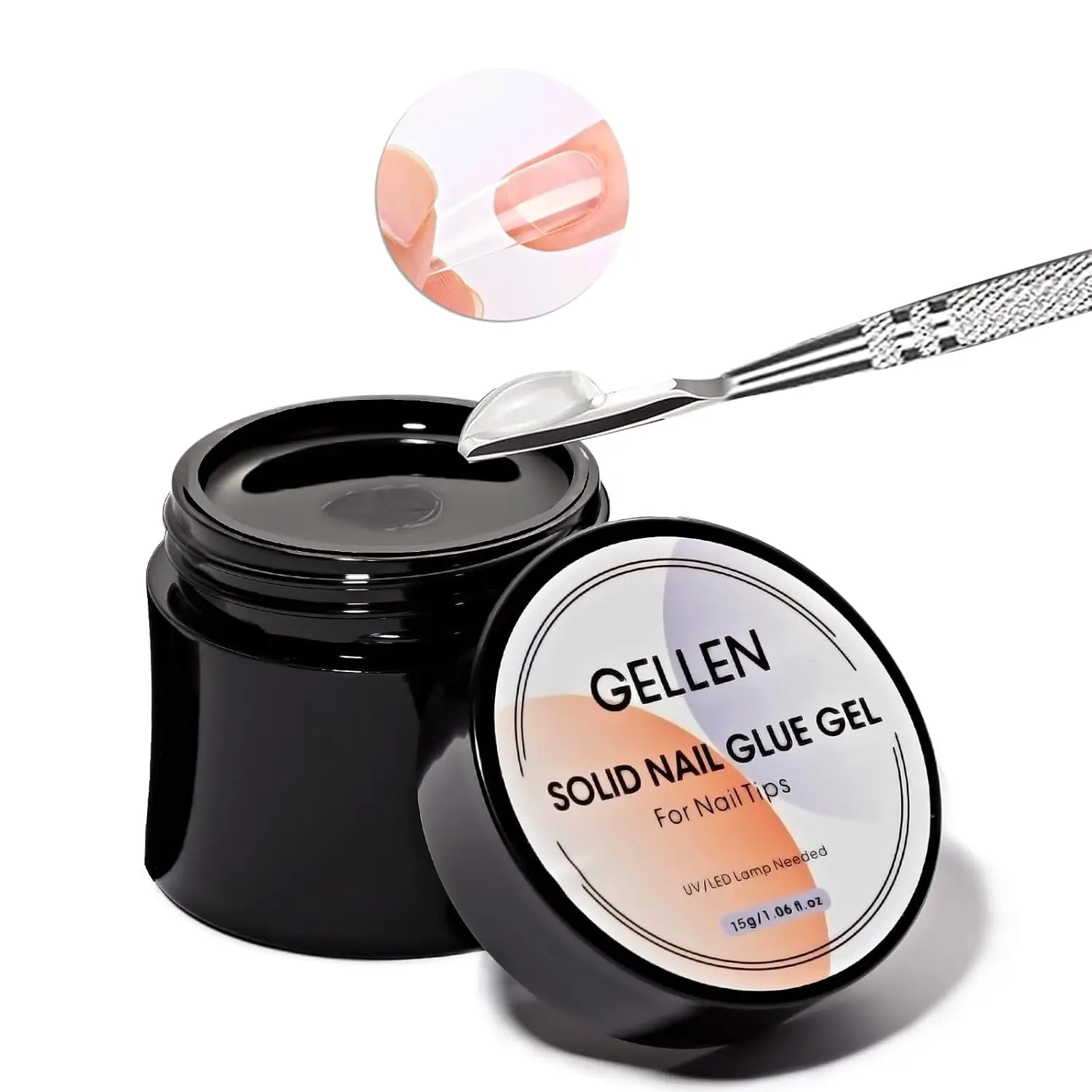 

Gellen Solid Nail Gel Glue 15g Press On Nails Clear Gel Nail Tips Glue Lamp Curing Long Lasting Builder Gel Nail Art DIY