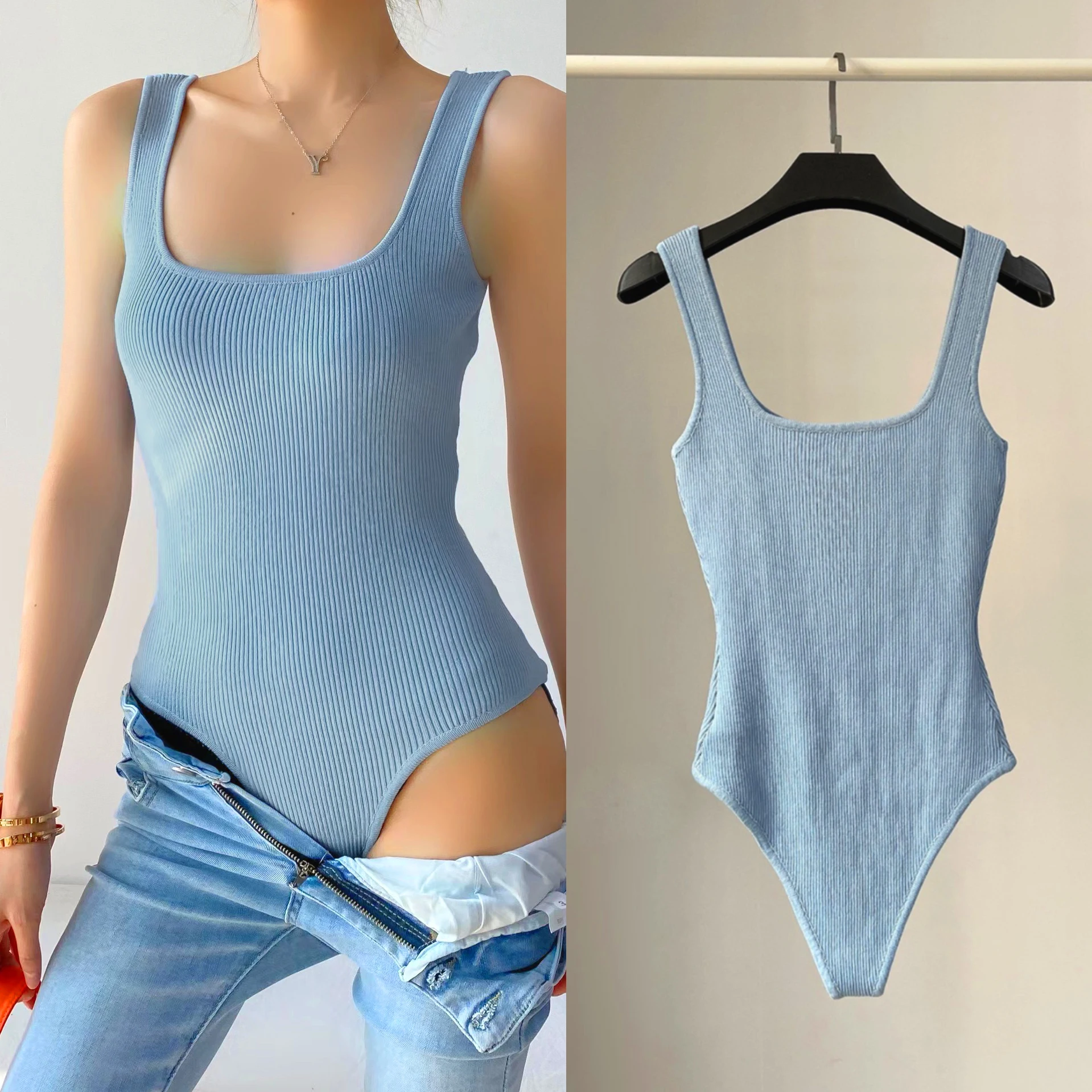 New Slim Fit Sexy V-neck Jumpsuit  Basic Top Bodycone Casual Hotsweet Undershirt Women Bodysuit Lingerie Sleepwear Short Sleeve