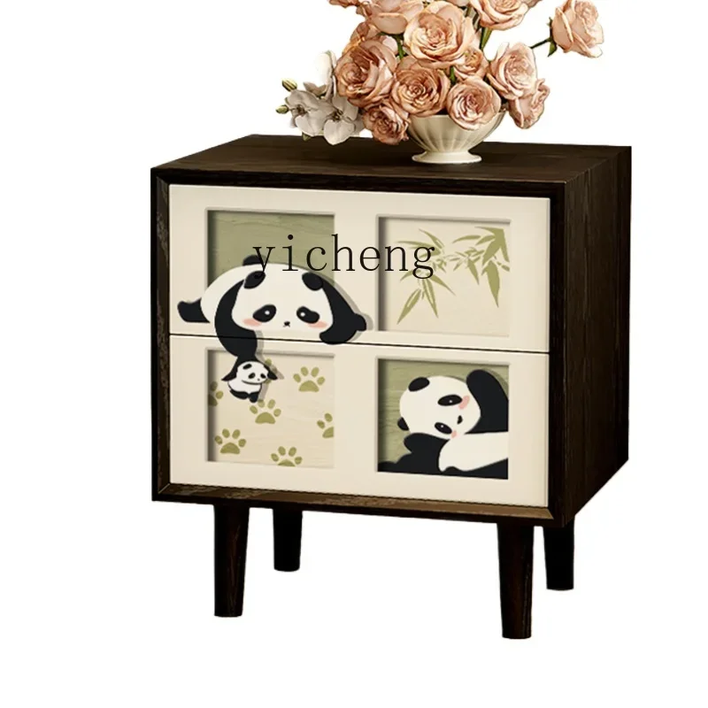 

ZK Chinese style cute solid wood bedside table bedroom household storage small cabinet living room corner storage cabinet