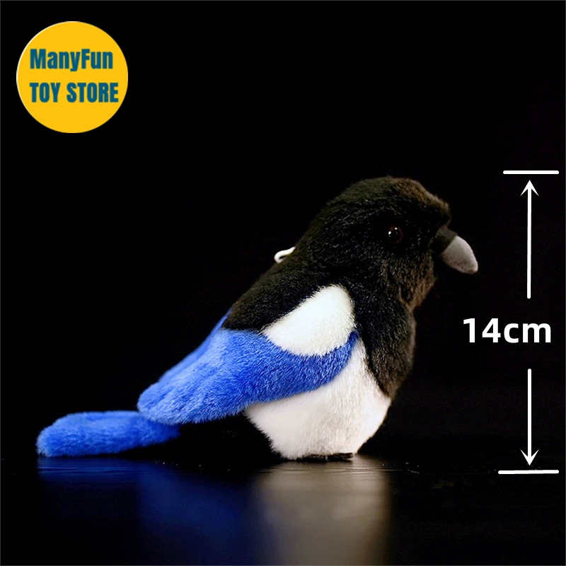 Juguete de peluche de urraca: animal relleno realista Blue Jay, peluche realista de Pica pica, regalo de muñeco de simulación de pájaro urraca
