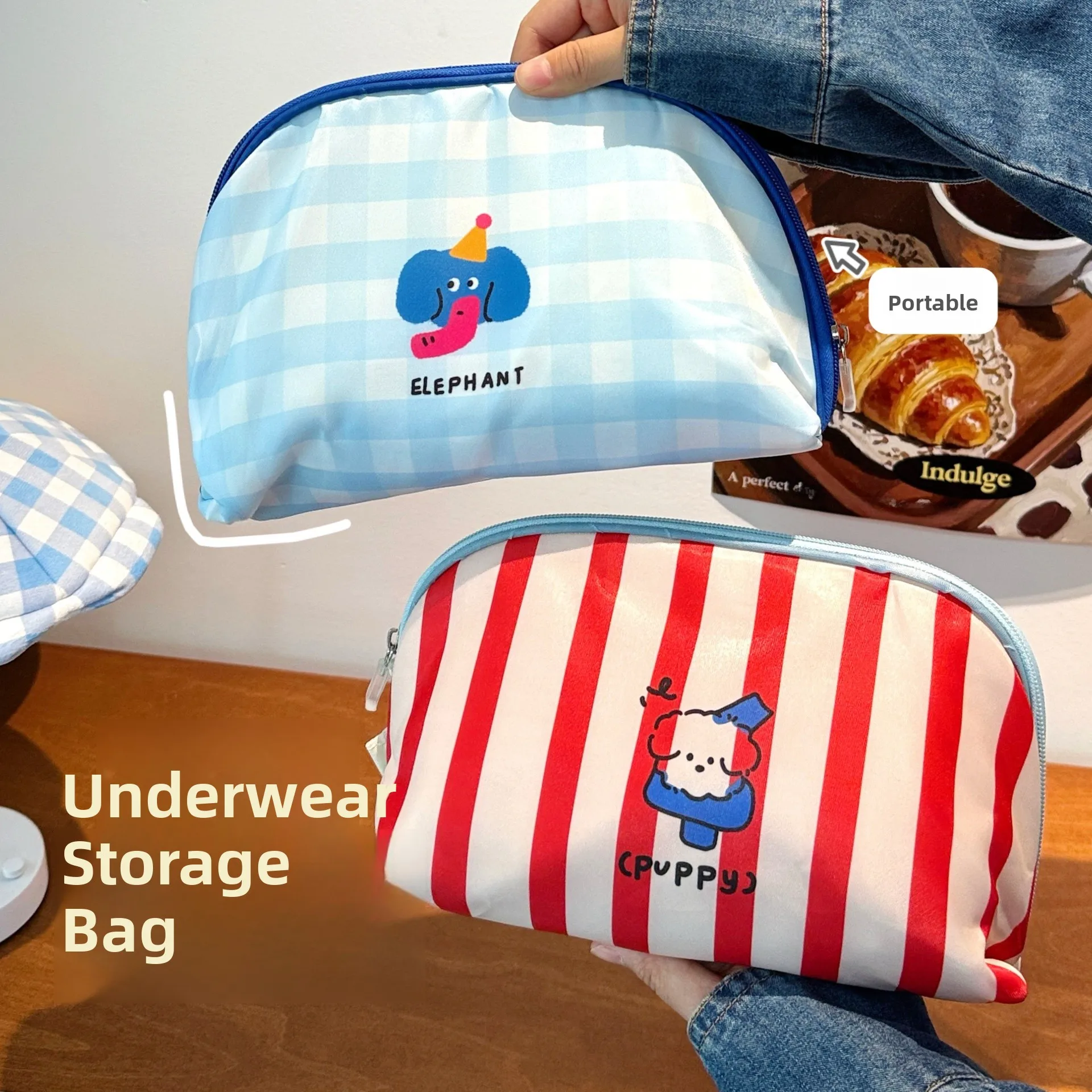 bolsa-organizadora-de-viagem-3-em-criativa-e-fofa-com-tema-animal-para-roupas-Intimas-roupas-e-meias