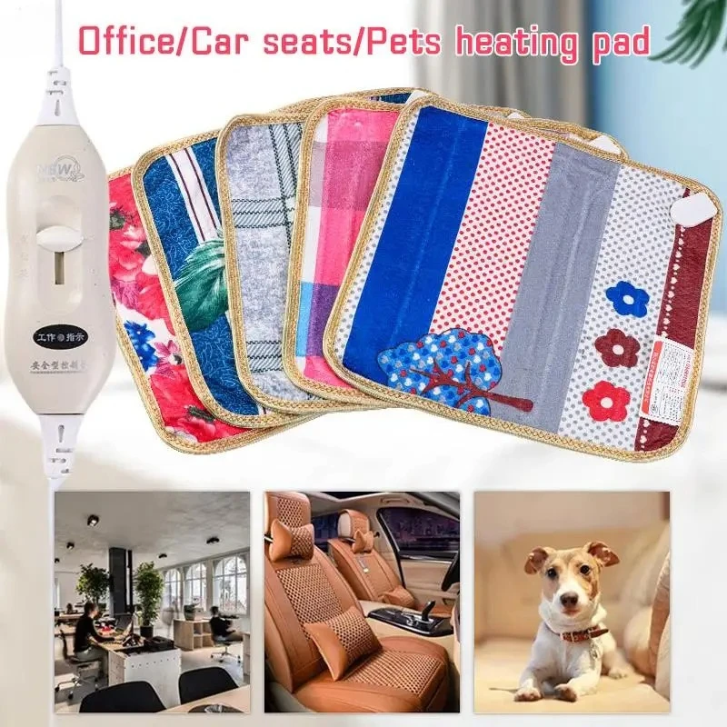 

220 В — 50 Гц, плюшевая электрическая грелка с принтом, офисные сиденья/животные, зимний теплый коврик с подогревом, одеяло для кровати, регулируемое в трех передацах