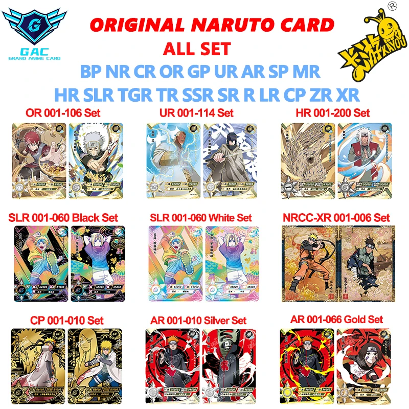Kayou Naruto Anime Rare Card Full Series BP NR CR MR SP GP UR OR AR CP LR HR SLR ZR BR TR SSR SR R Complete Set Collection Card