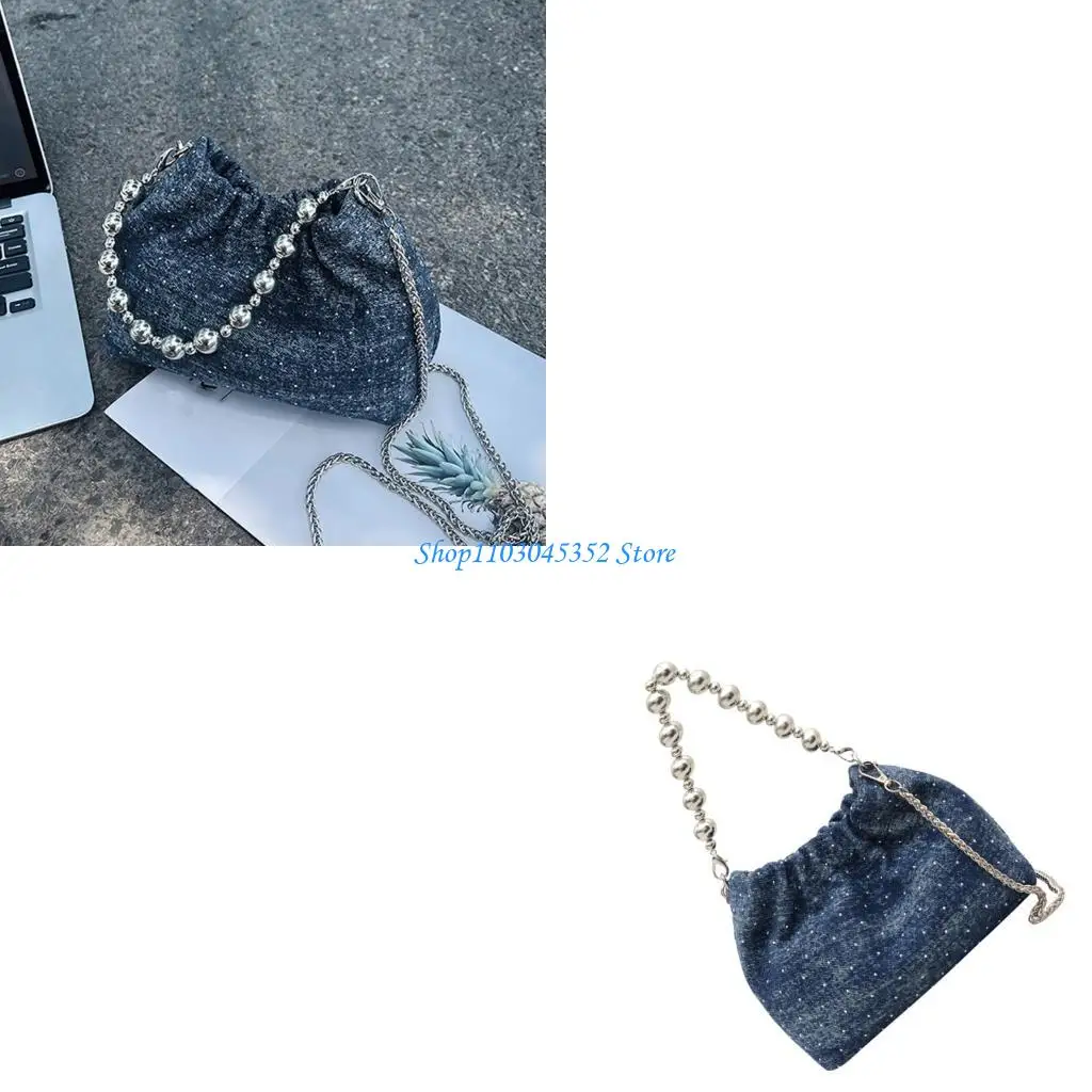

Casual Denims Bucket Bag Shoulder Handbag for Women Crossbody Bags Large Capacity Purses Wallet Trendy Shoulder Hoboes Bag