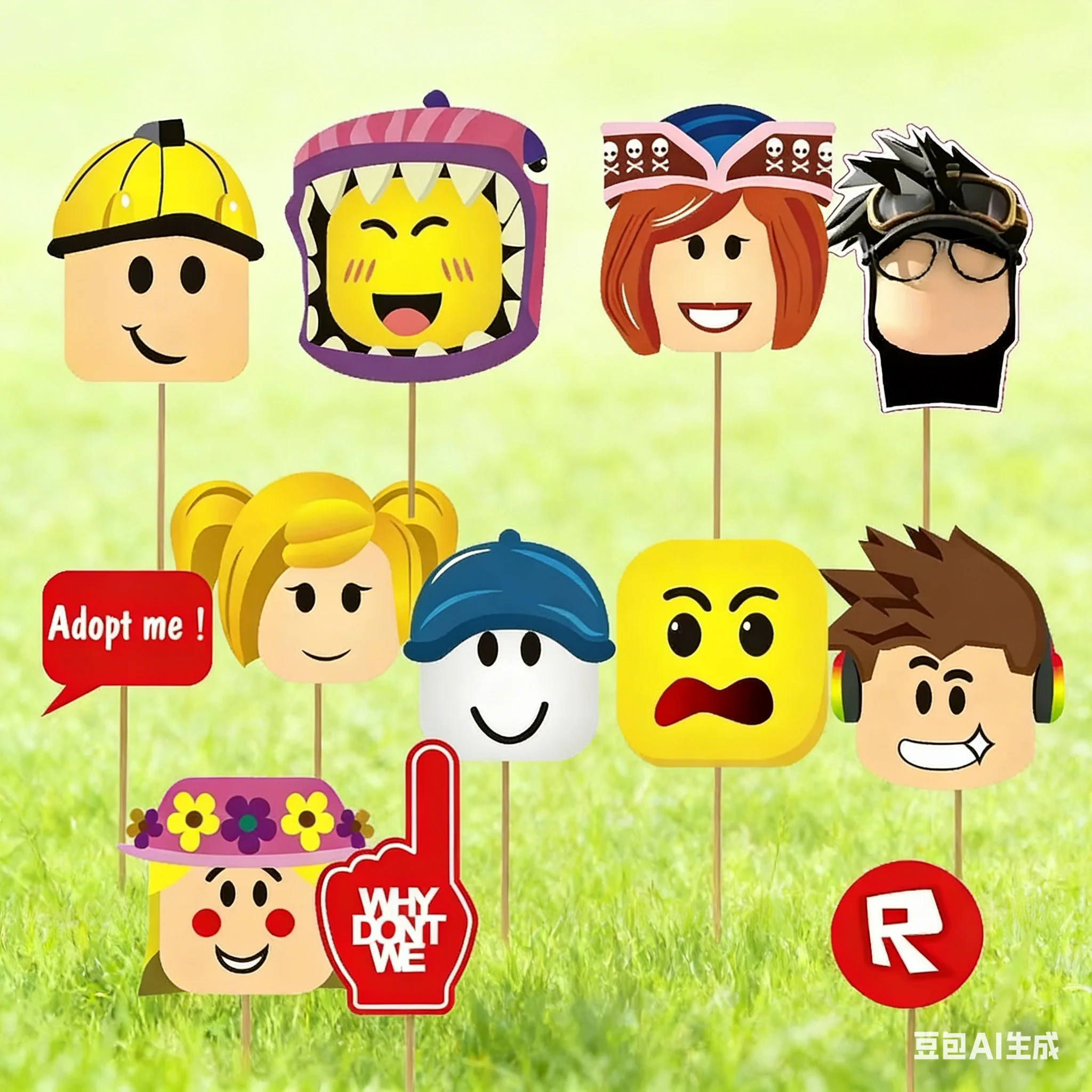 

Тематические бумажные реквизиты для фотосессий Roblox Creative Peripheral, украшения для детских праздников, игрушки и подарки на день рождения