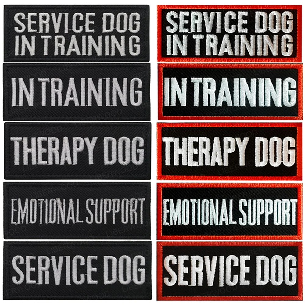 Service Therapy Dog In Training Emotional Support Embroidered Patch K9 K-9 Tactical Esa Badge Applique for Vest With Hook Loop