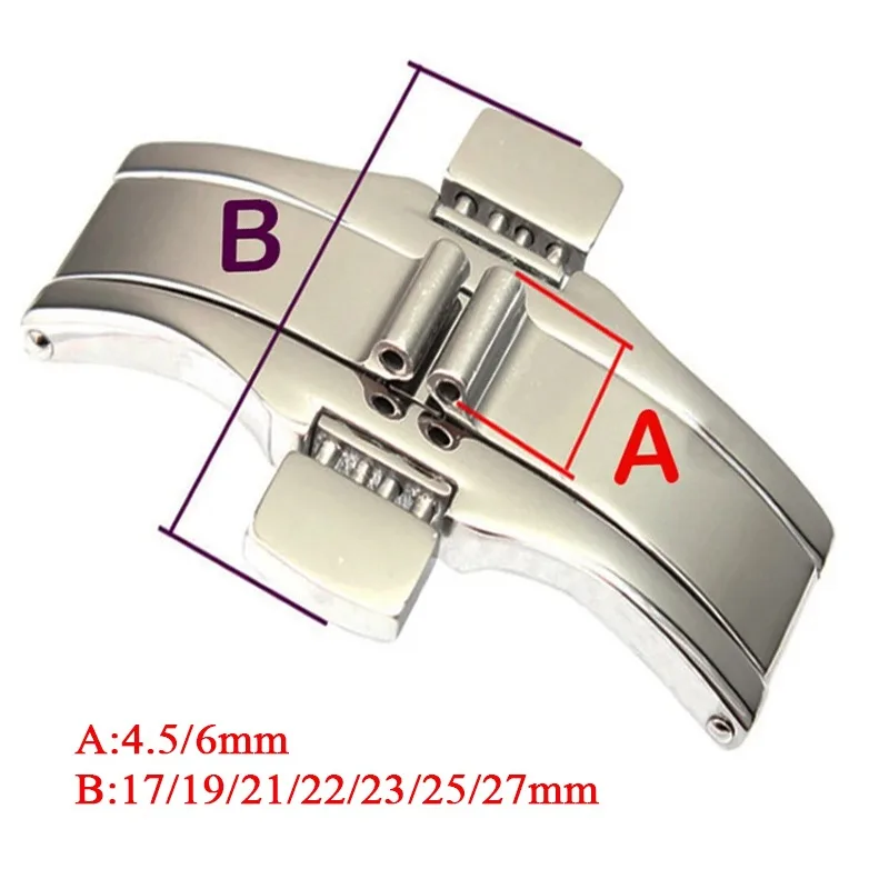 Watchband Buckle Clasp Watch Accessories for Tissot T1853 T035617 T035439 Stainless Steel Buckle Double Press Butterfly Buckles