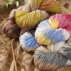 200g Chuny Segment Dyeing Wool Yarn for Hand Knitting Sweater Scarf Shawl Hats Cardigan Coat Soft Fluffly Warm Gradient Thread