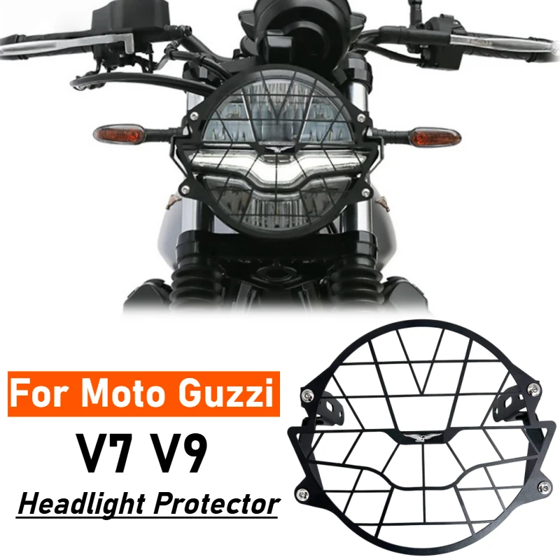 

Headlight Protector For Moto Guzzi V7 Stone Special Carbon V9 Bobber 2021-2024 Motorcycle Head Light Grille Guard Montage