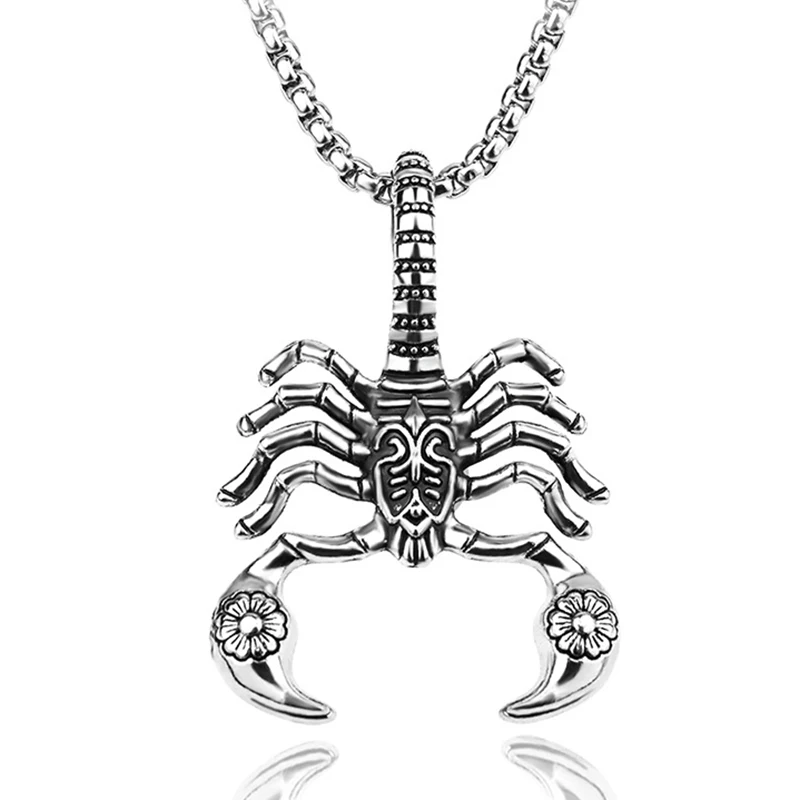 Design Scorpion Pendant Hip Hop Rock Necklace For Men Women Stainless Steel Insect Neck Chain Punk Cool Party Jewelry