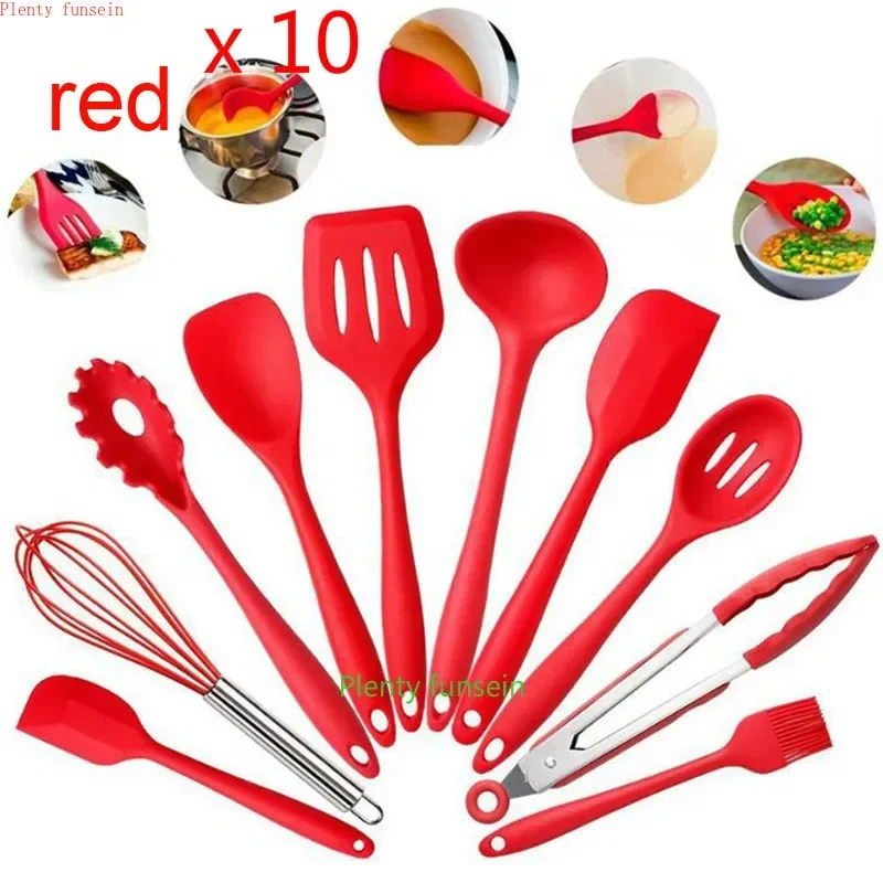 Gadgets de cuisine cuillère de cuisson pelle ustensiles de cuisine en Silicone ensemble de 10 pièces