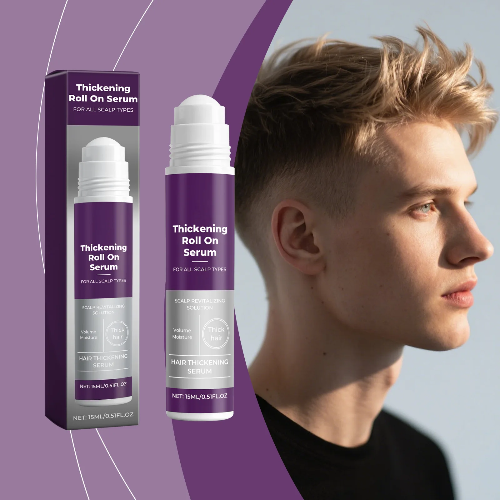 

Hair Care Roll On Serum Nourishing Scalp Treatment For Soft Silky Shiny Hair Frizz Control Gloss Oil Free Formula