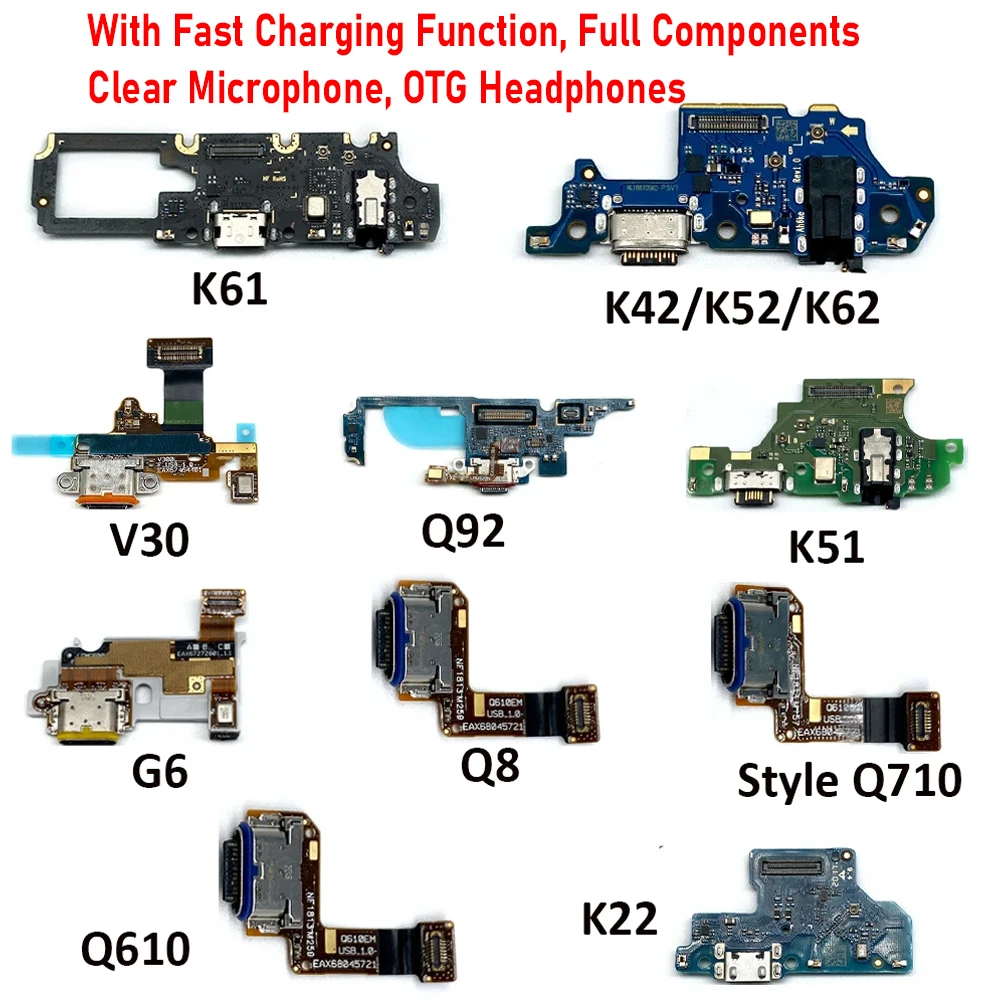 NEW USB Repair Charging Port Connector Board Cable For LG 6 K22 K41S K42 K52 K51 K61 Q7 Q610 Q8 Q92 Q720 Style Q710 V30 K71 K51S