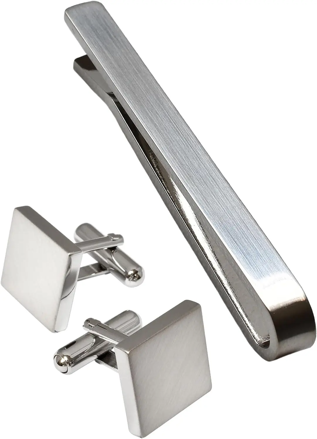[TAVARAT] Tie Clips for Men, Black Silver Tie Bar Tie Pin made in japan Tps-014